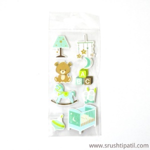Cyan Baby 3D Stickers