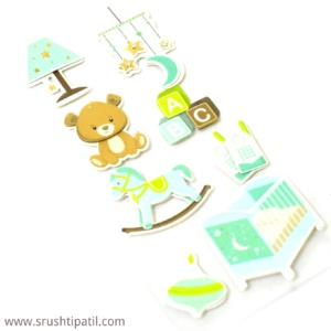 Cyan Baby 3D Stickers