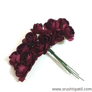 Bunch of Maroon Paper Roses