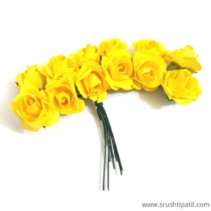 Bunch of Yellow Paper Roses