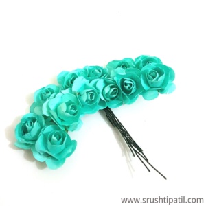 Bunch of Cyan Paper Roses