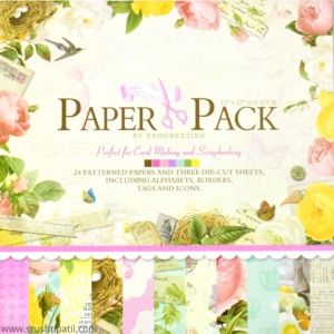 Eno Greeting Flowers Paper Pack 12 by 12 (PS007 Design 07)