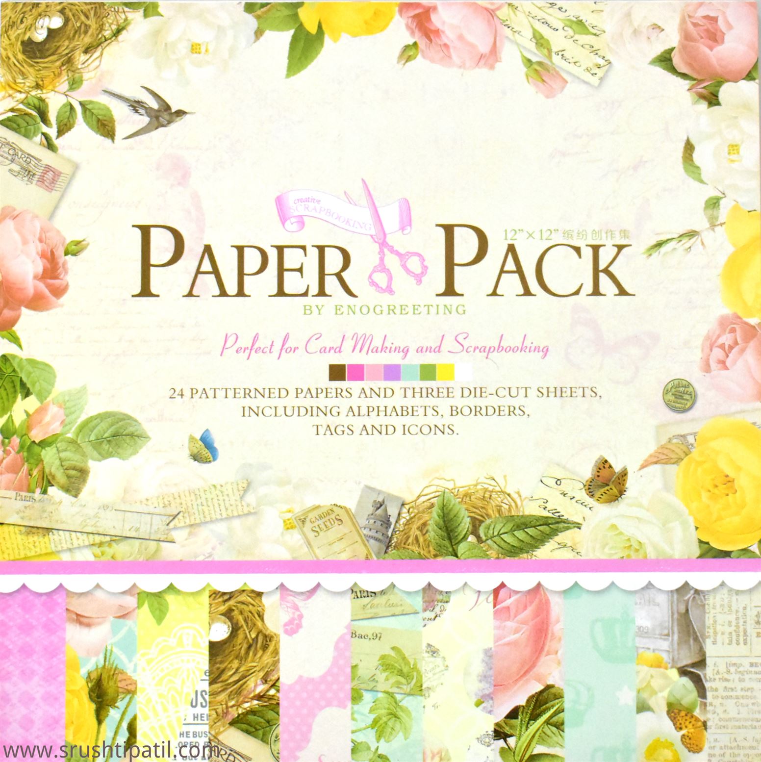 Paper Pep Eno Greeting Pattern Scrapbooking Paper Pack 12 X 12