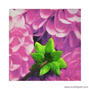 Purple Flower Decoupage Napkin