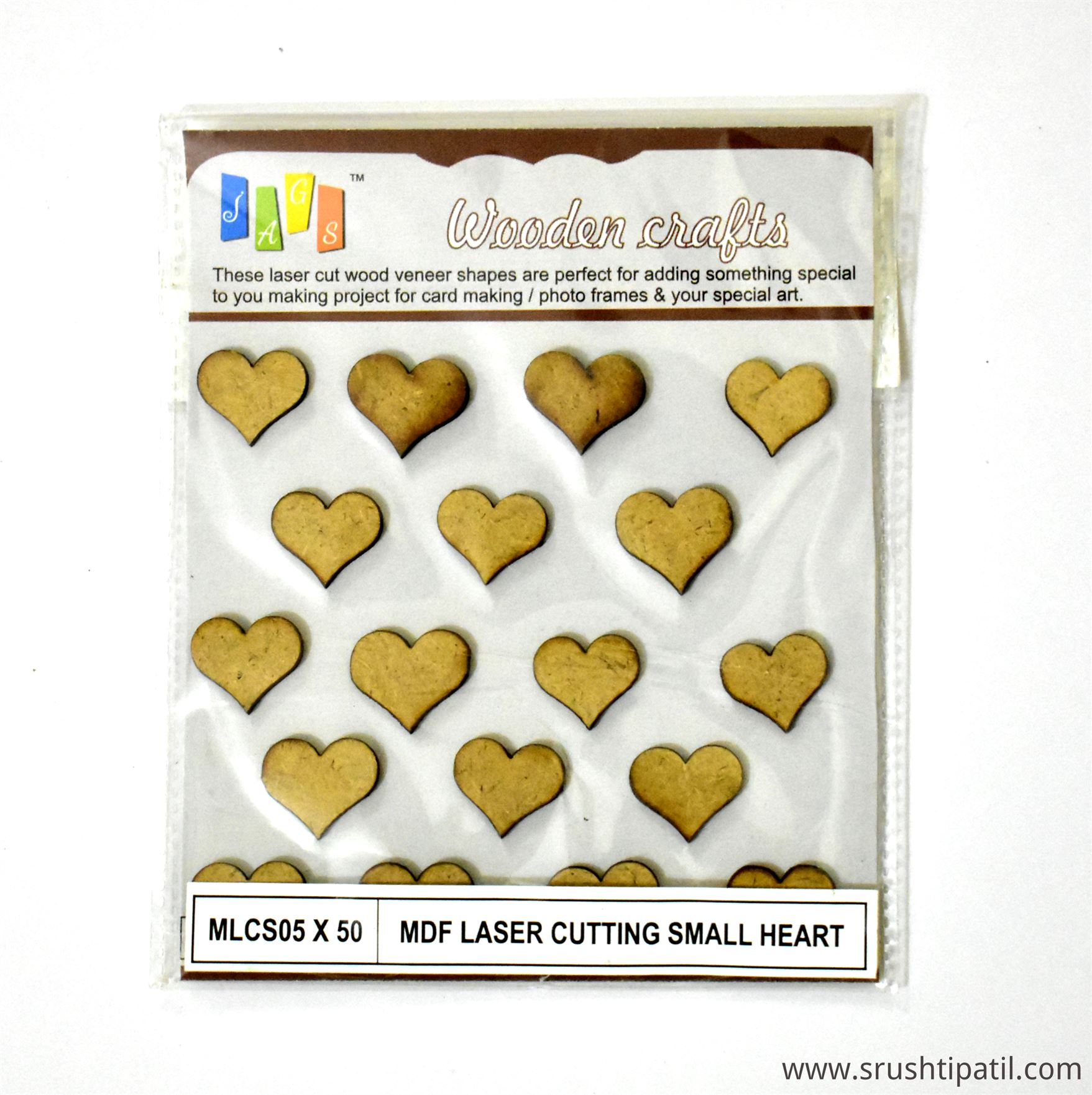 Small Wooden Craft Hearts - 50