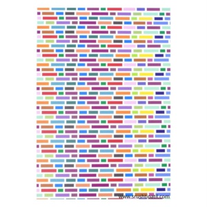 10 Sheets of Colorful Brick Pattern Paper