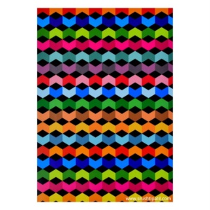 10 Sheets of Colorful Cubes Pattern Paper
