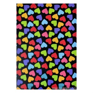 10 Sheets of Colorful Hearts Pattern Paper (Black)