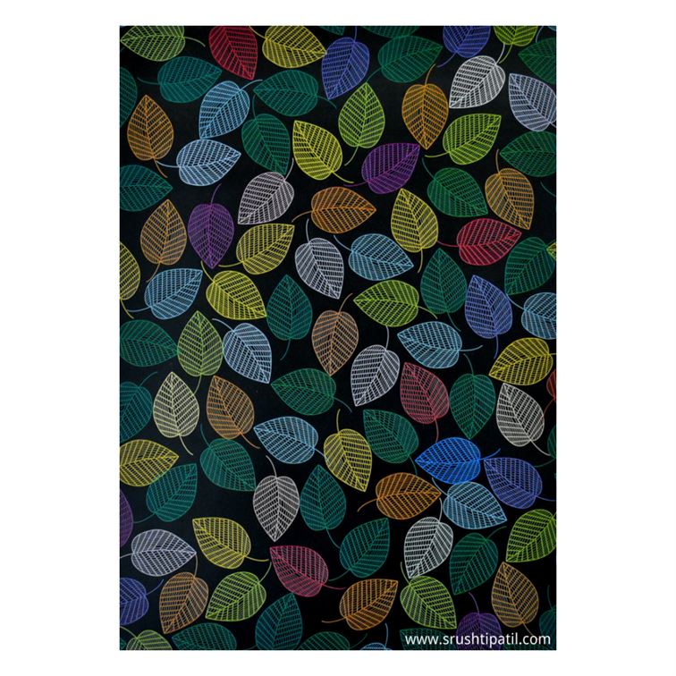 10 Sheets of Colorful Leaves Pattern Paper (White) – Srushti Patil