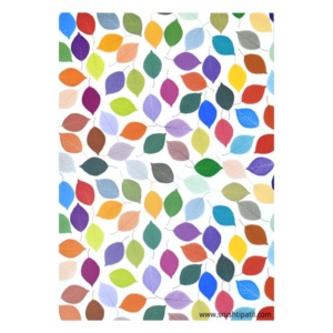 10 Sheets of Colorful Leaves Pattern Paper (White)