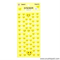 Happy Face Yellow Heart Stickers