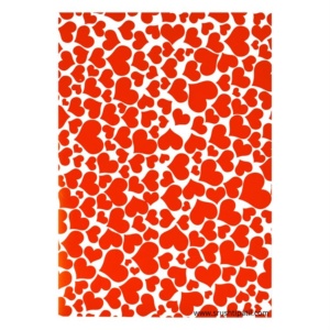10 Sheets of Red Hearts Pattern Paper (White)