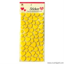 Yellow Design Hearts Foam Sticker