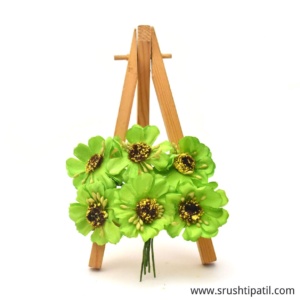 Bunch of Green Fabric Flowers