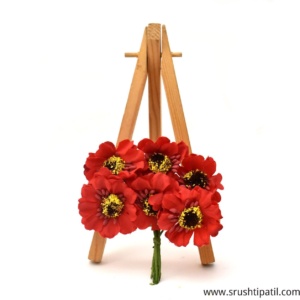 Bunch of Red Fabric Flowers
