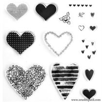Pattern Hearts Clear Stamps