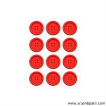 Small Button – Red (12 Pcs)