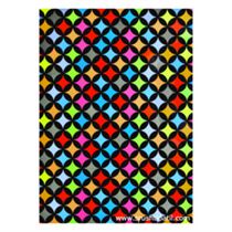 10 Sheets of Colorful Diamond Design Pattern Paper (Black)
