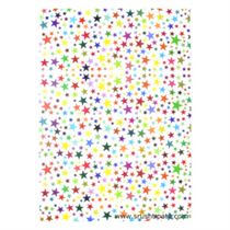10 Sheets of Colorful Stars Pattern Paper (White)