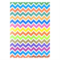 10 Sheets of Colorful Zig Zag Design Pattern Paper (White)