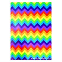10 Sheets of Zig Zag Rainbow Pattern Paper