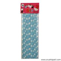 Sky Blue Polka Dots Paper Craft Straws
