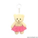 Teddy Bear with Key chain – Baby Pink