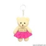 Teddy Bear with Key chain – Dark Pink
