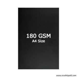Black Cardstock A4 size, 180 GSM (20 Sheets)