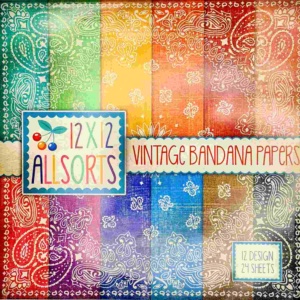 Vintage Bandana Paper Pack 12 by 12